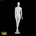 Female Mannequin, Abstract Face, Full Body, Glossy White Color Female Mannequin