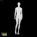 Female Mannequin, Abstract Face, Full Body, Glossy White Color Female Mannequin