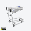 Handicapped Shopping Trolley, Metal Supermarket Equipment