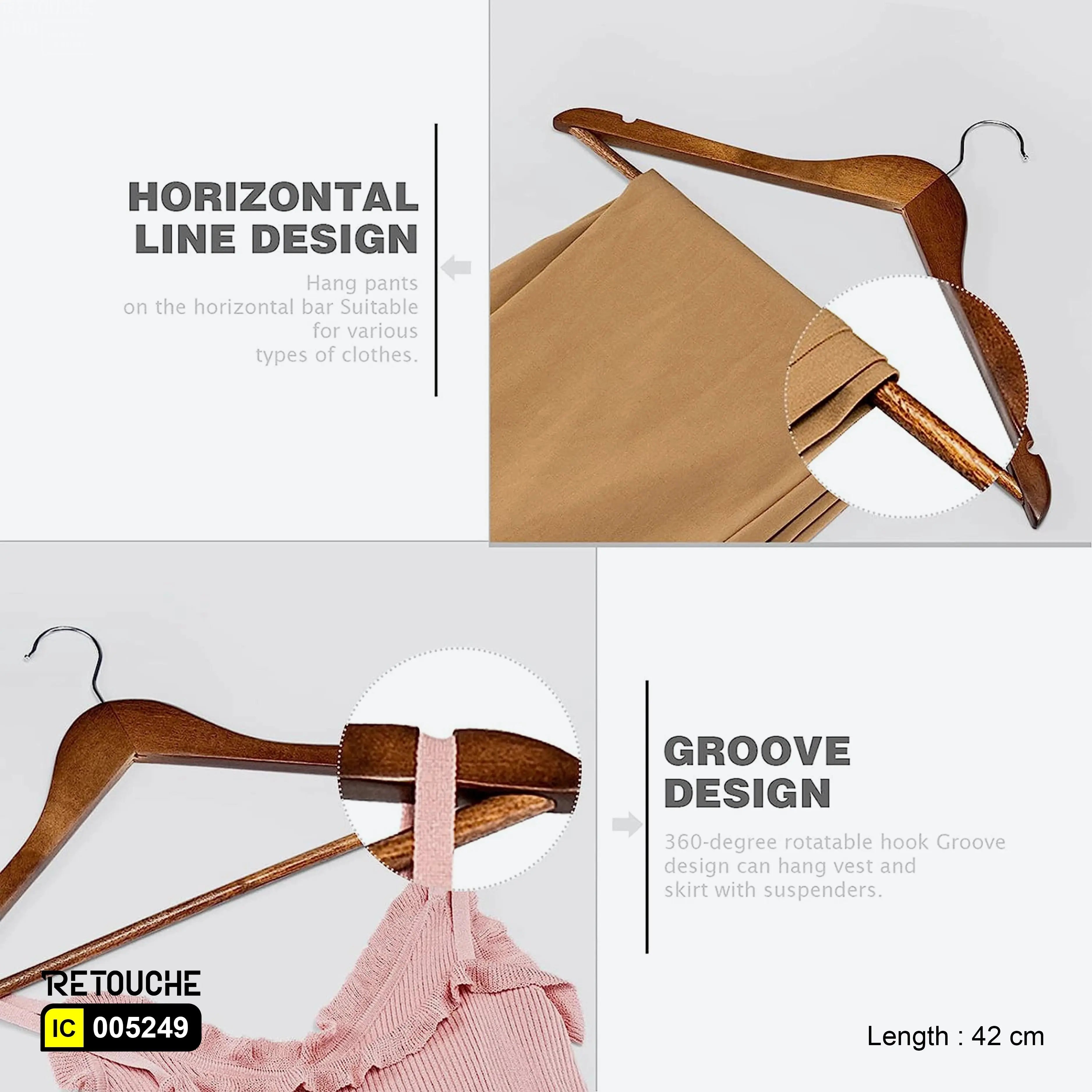 Wooden clothes hangers, Hangers with notches for straps
Durable wooden closet organizers, Hangers with bar for pants
Versatile wood hangers for garments, Stylish wooden hangers for wardrobe, High-quality hangers for suits, Wooden hangers for dresses and accessories, Closet organization with wooden hangers
Multi-pu, pose hangers with notches