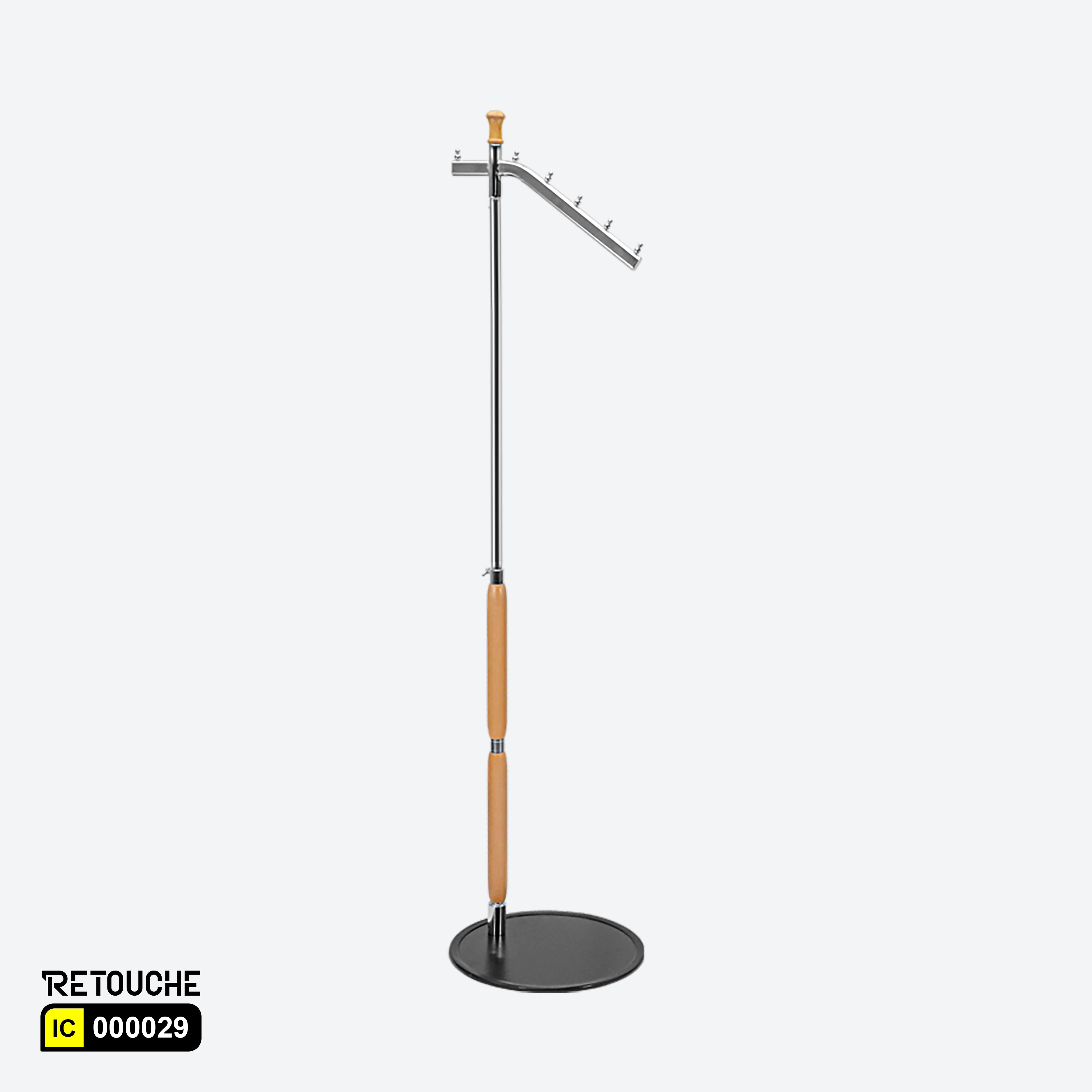 Garment Clothes Rack Stand, Adjustable, Chrome & Wood