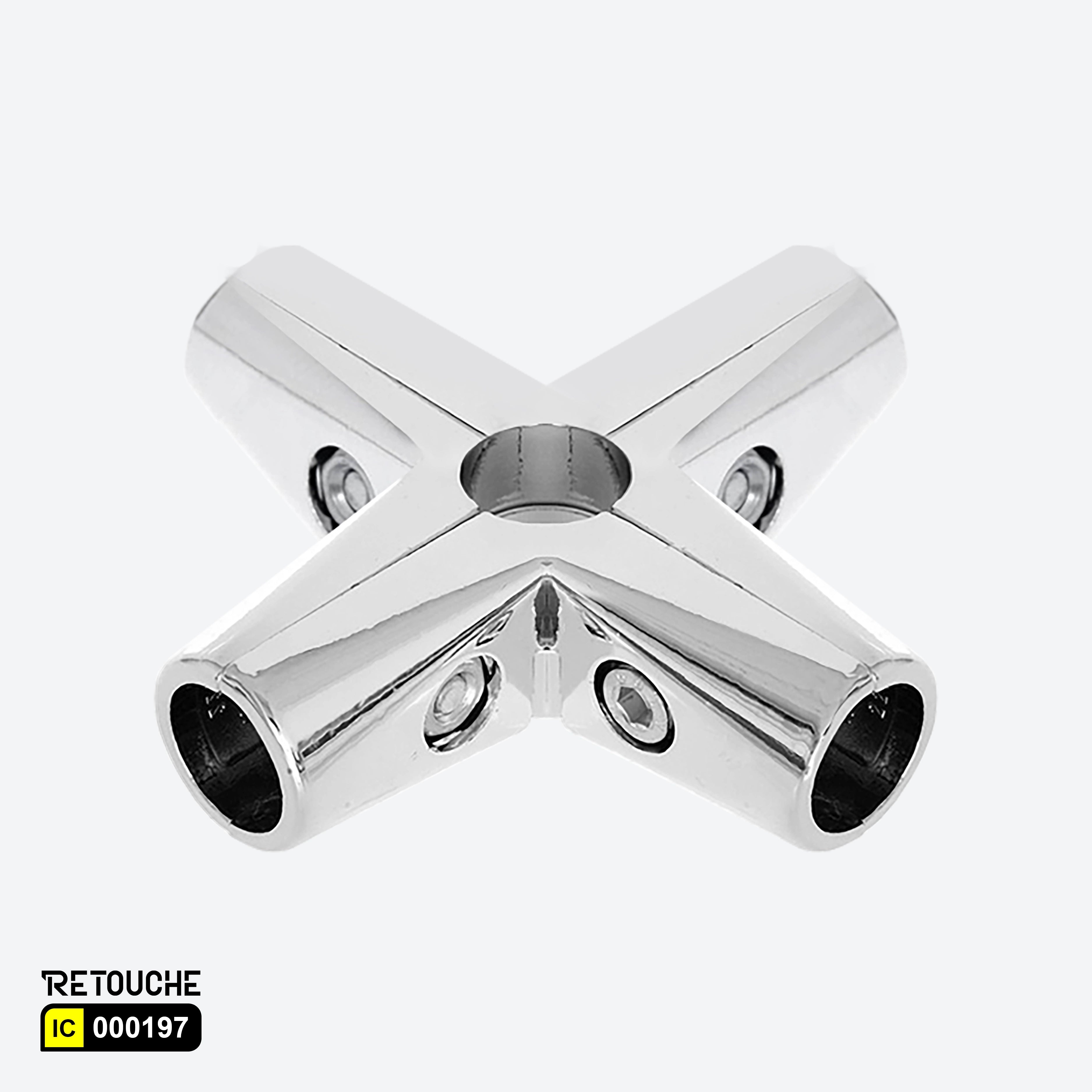 Tube Connector, Fit for 25mm Round tube ,Metal, Chrome