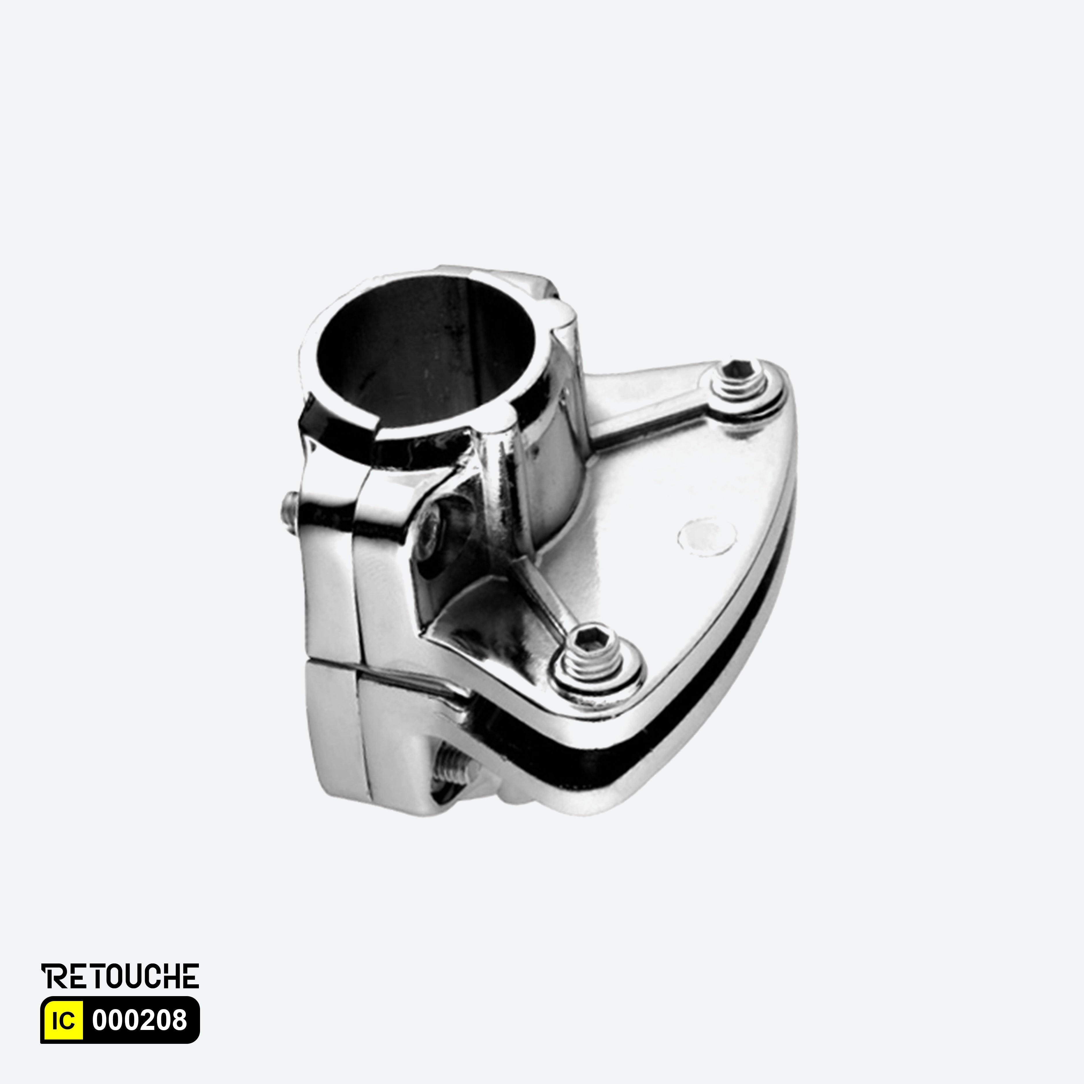 Single-Sided Connector to Fix Panels with Pipe Ø : 25mm, Metal, Chrome Finish