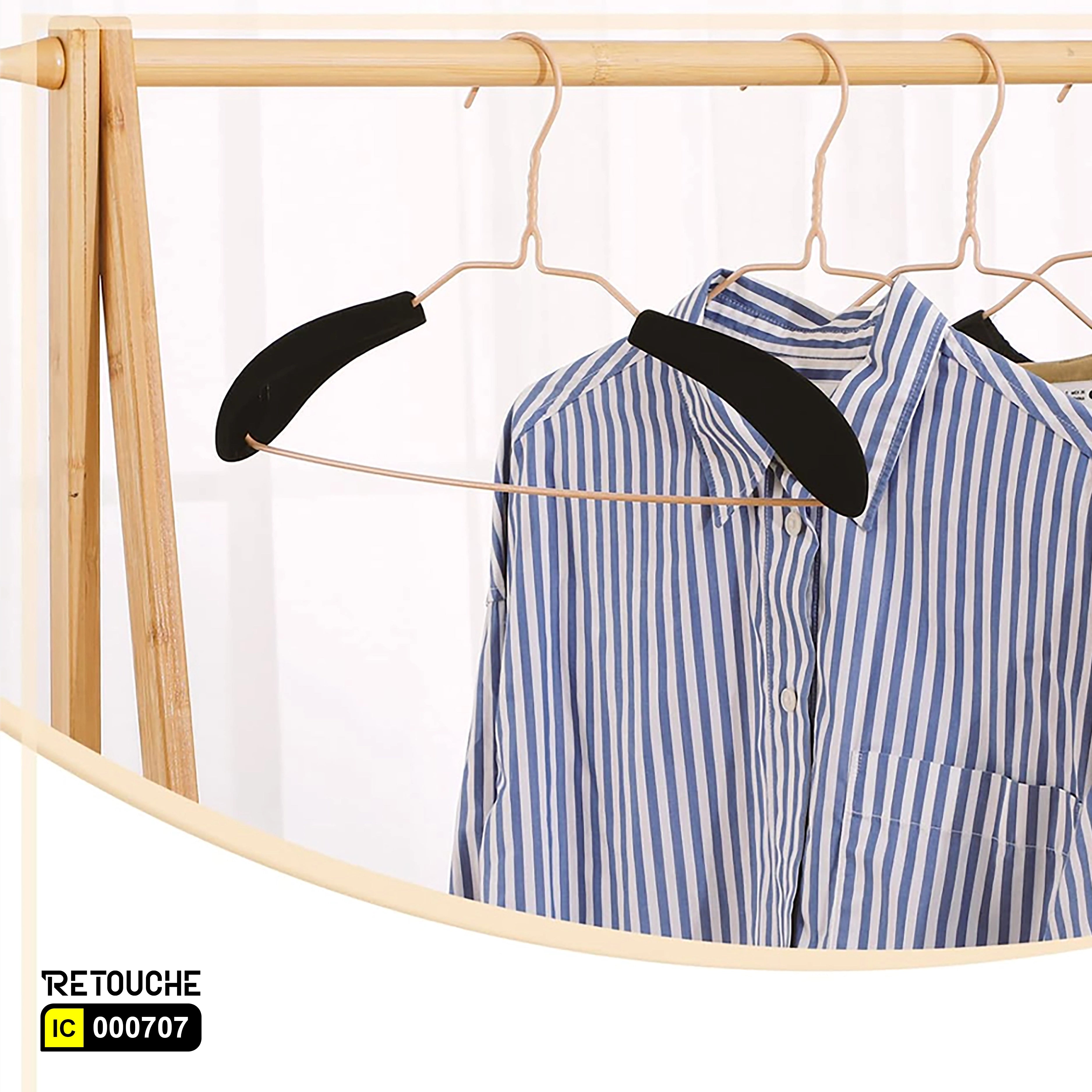 Shoulder Form (Pad) for Clothes Hanger, Velvet, Black Color