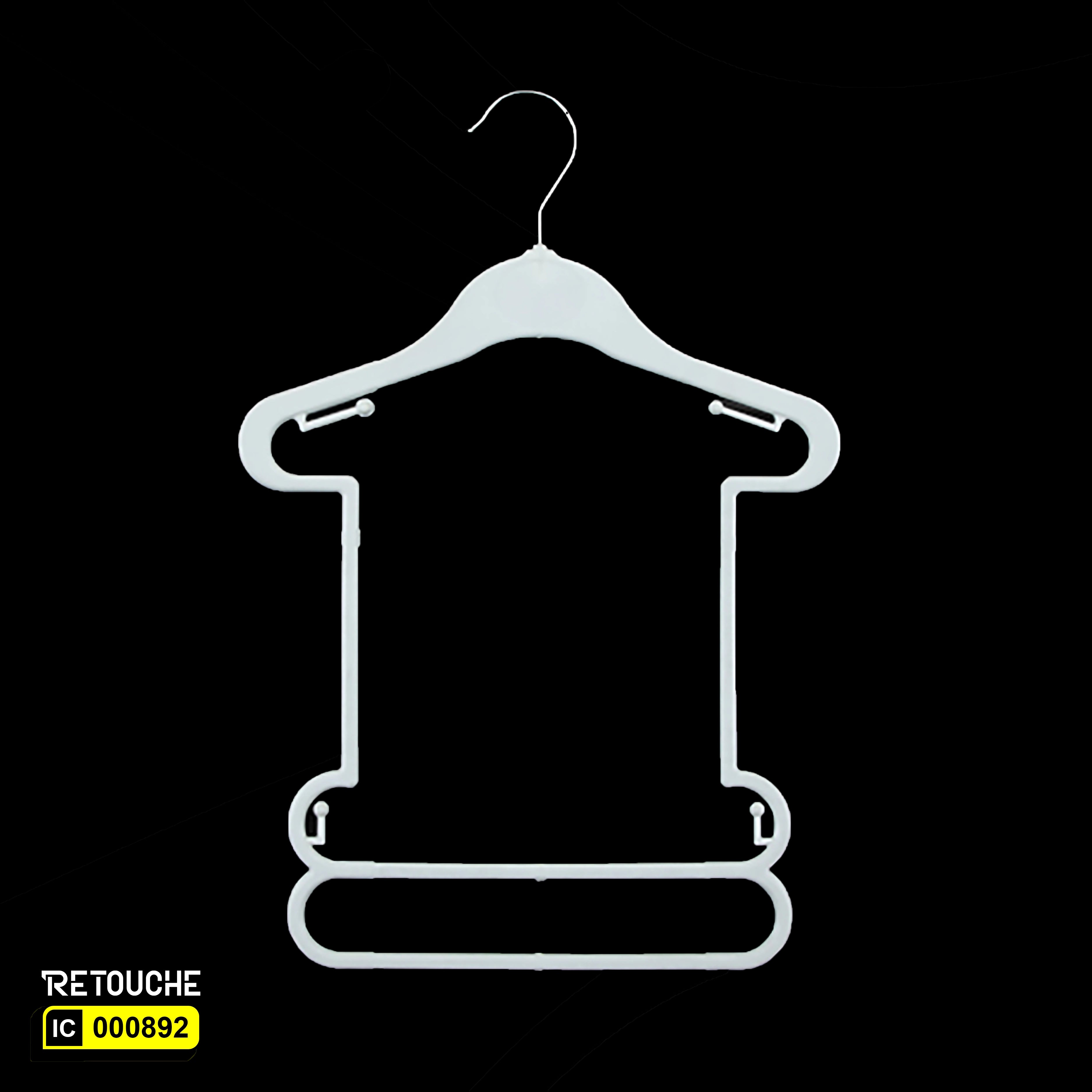 Kids wear Hanger, Plastic, White (T-26)