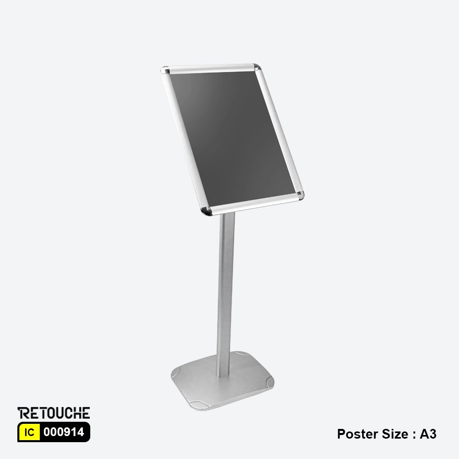 Metal Advertising Poster Display Floor Stand, Snap-Frame, Poster size : A3