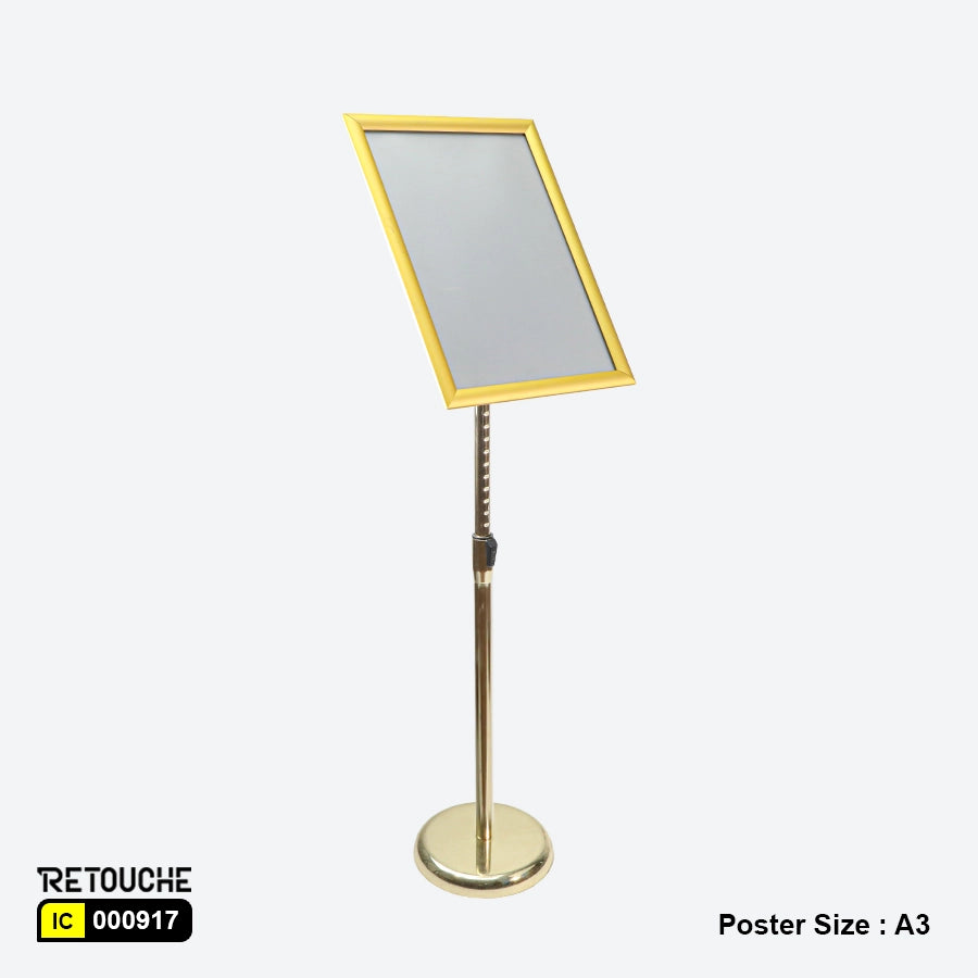 Metal Advertising Poster Display Floor Stand, Snap-Frame, Poster size : A3