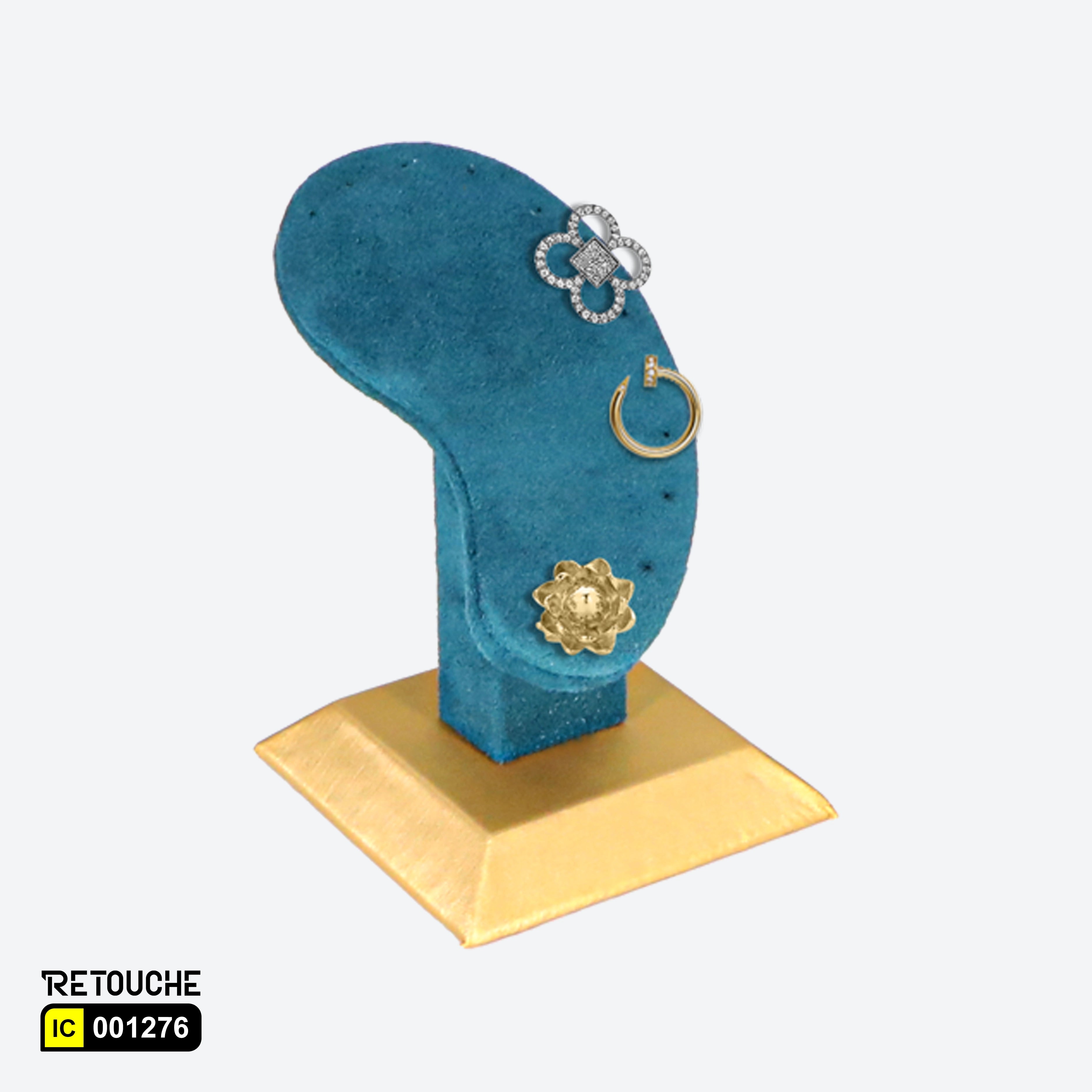 Jewelry Earring Display Stand, Green Velvet
