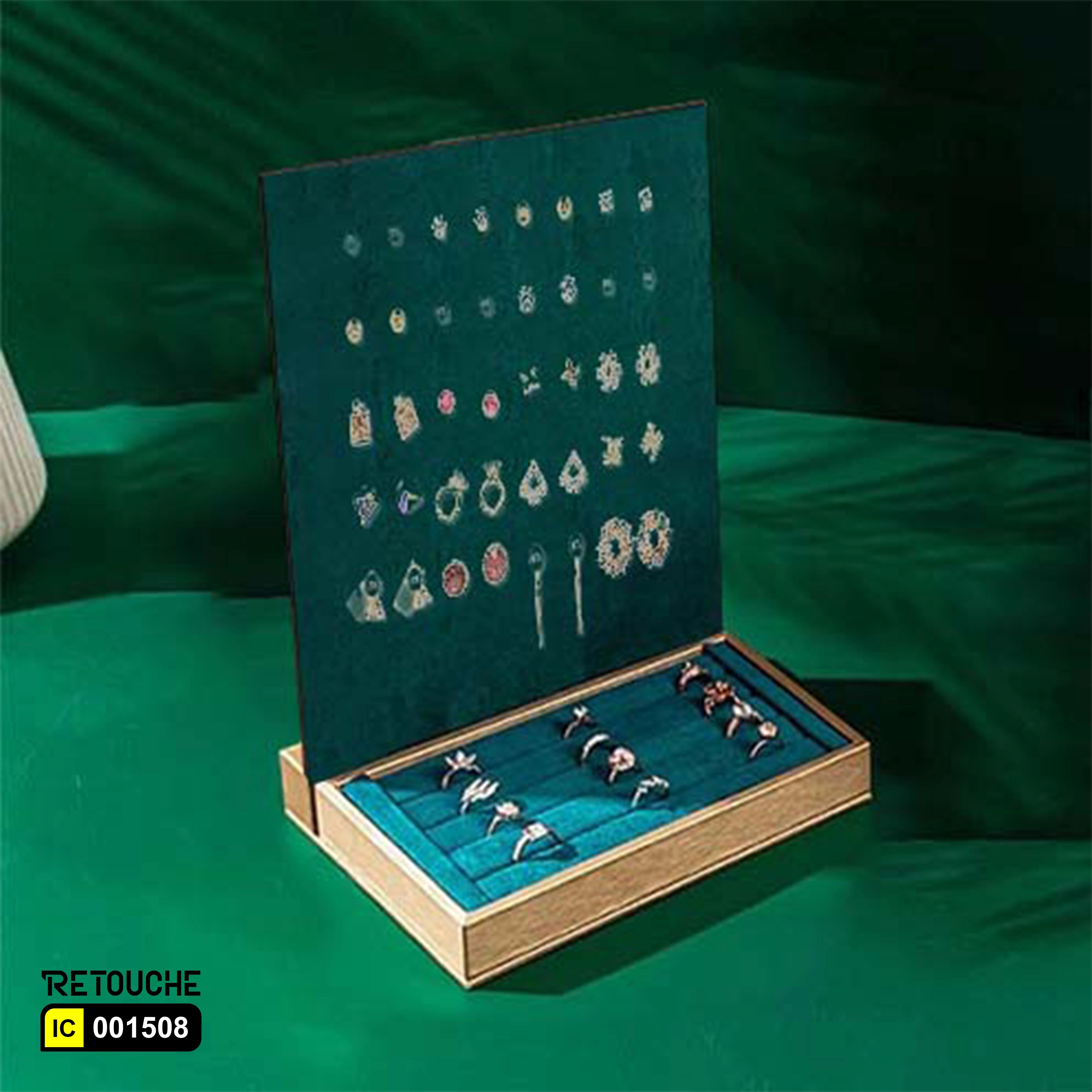 Jewelry Display Stand, Green Velvet