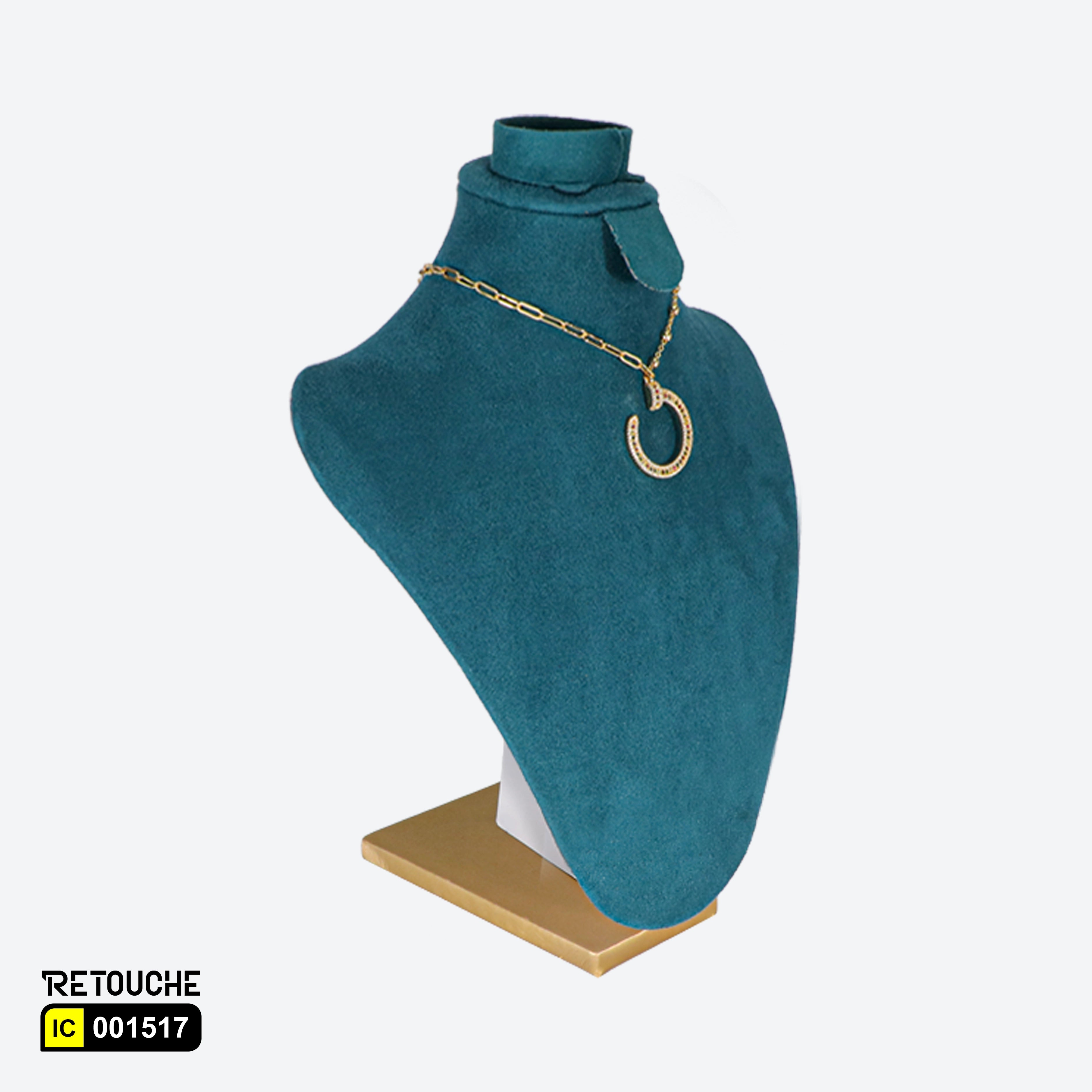 Jewelry Mannequin Bust Display for Necklace , Small, Green Velvet