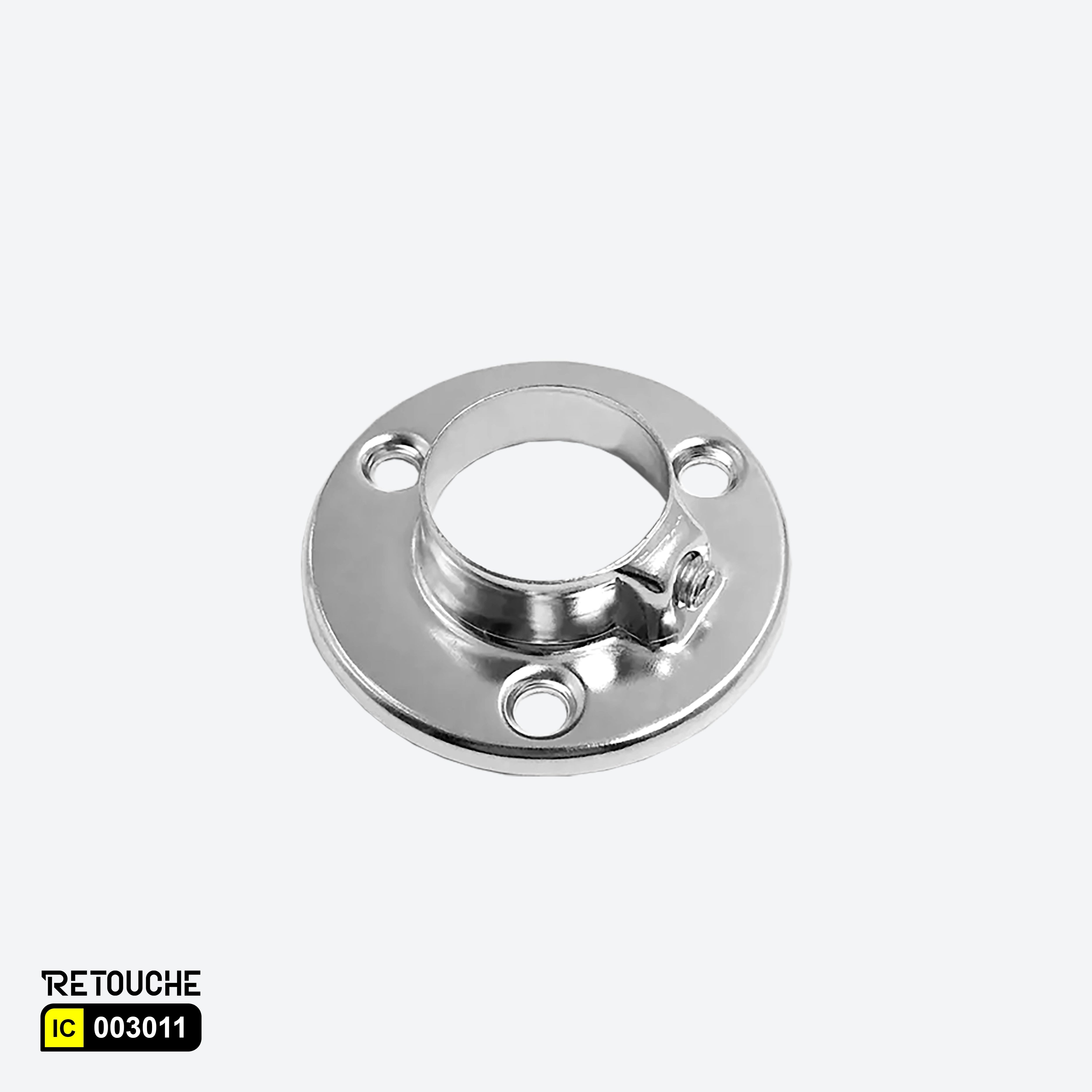 Flange, Fit for 25mm Round tube ,Metal, Chrome