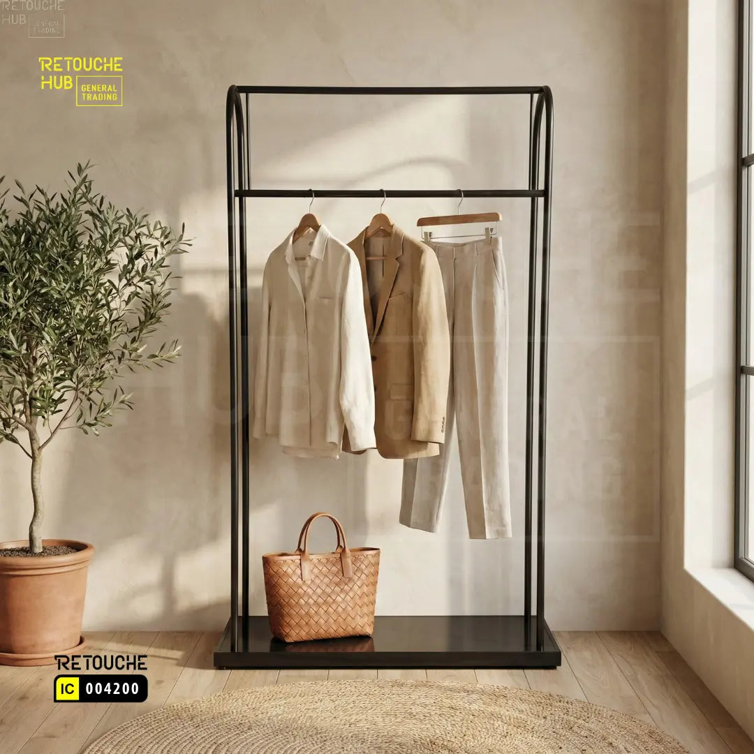Modern Single Rail Metal Garment Rack