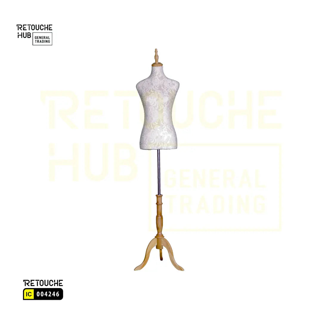 Female Mannequin, Bust, Half-Body on Tripod, Gold White