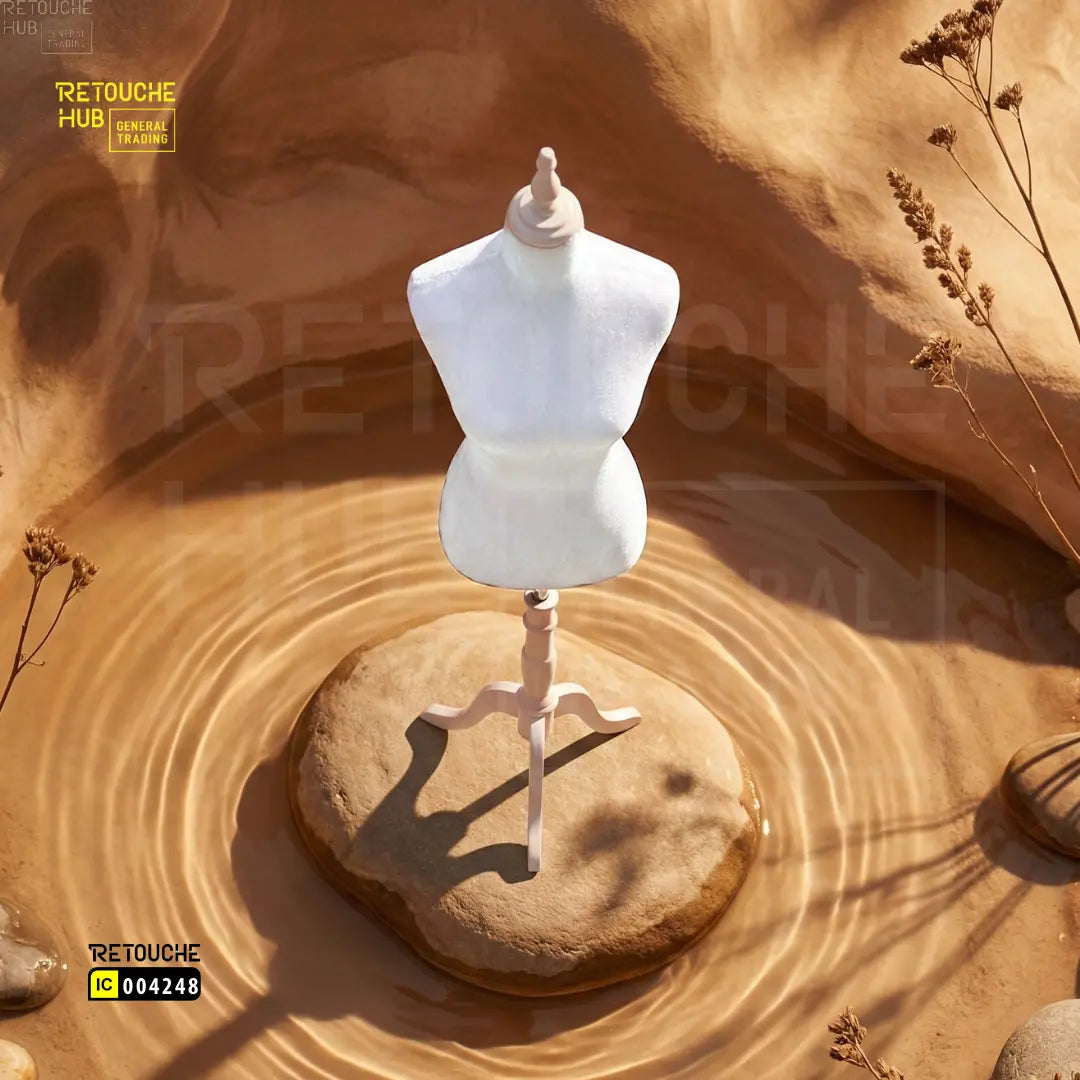 Female Mannequin, Bust, Half-Body on Tripod, Beige