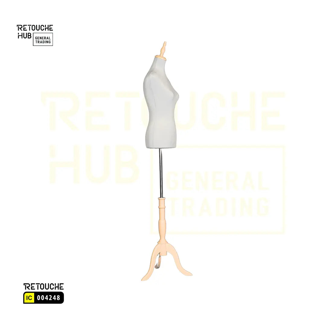 Female Mannequin, Bust, Half-Body on Tripod, Beige