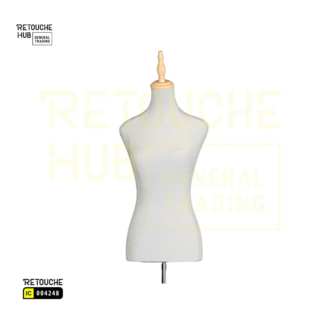 Female Mannequin, Bust, Half-Body on Tripod, Beige