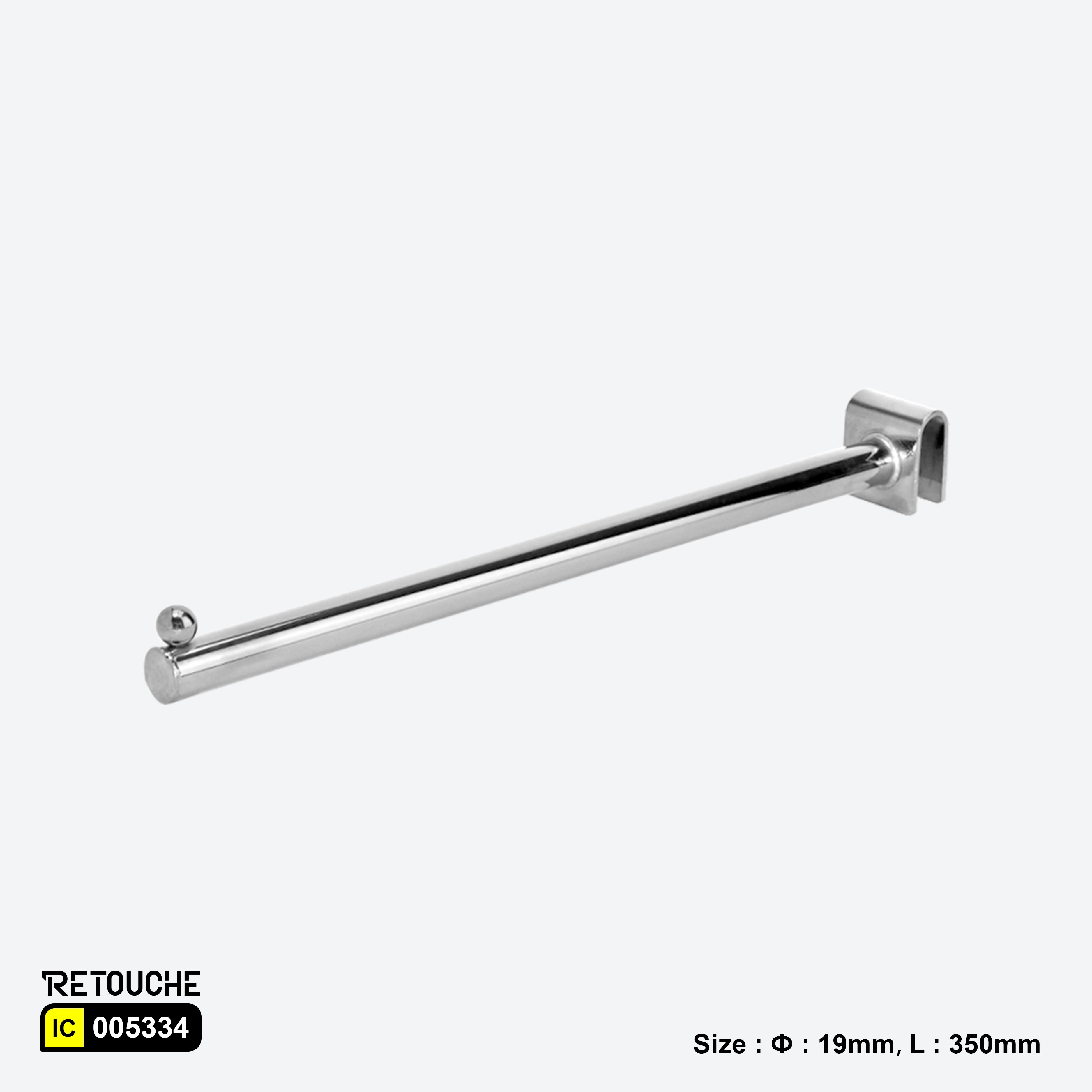 Display Hook for Oval Crossbar, with Bead, Metal