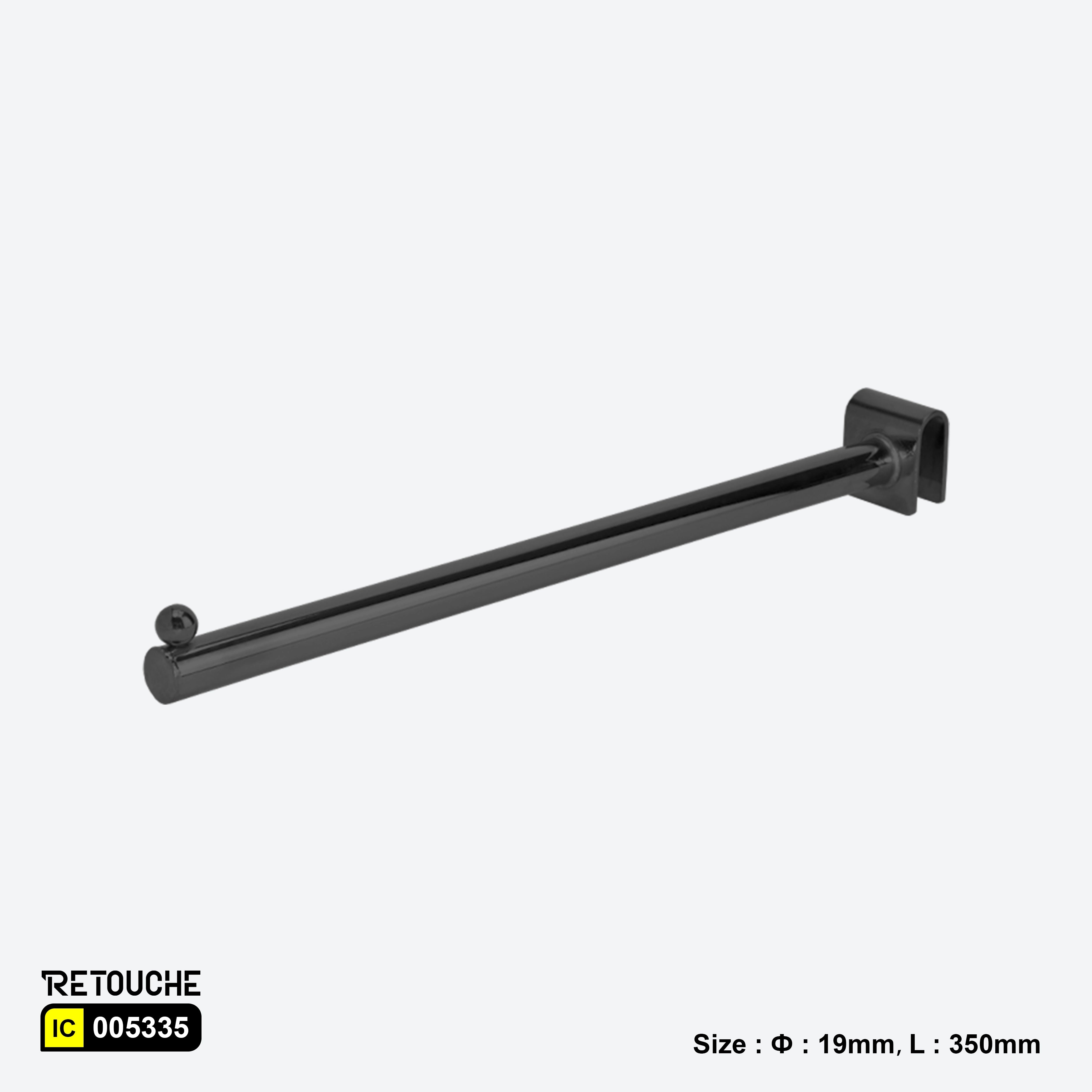 Display Hook for Oval Crossbar, with Bead, Metal