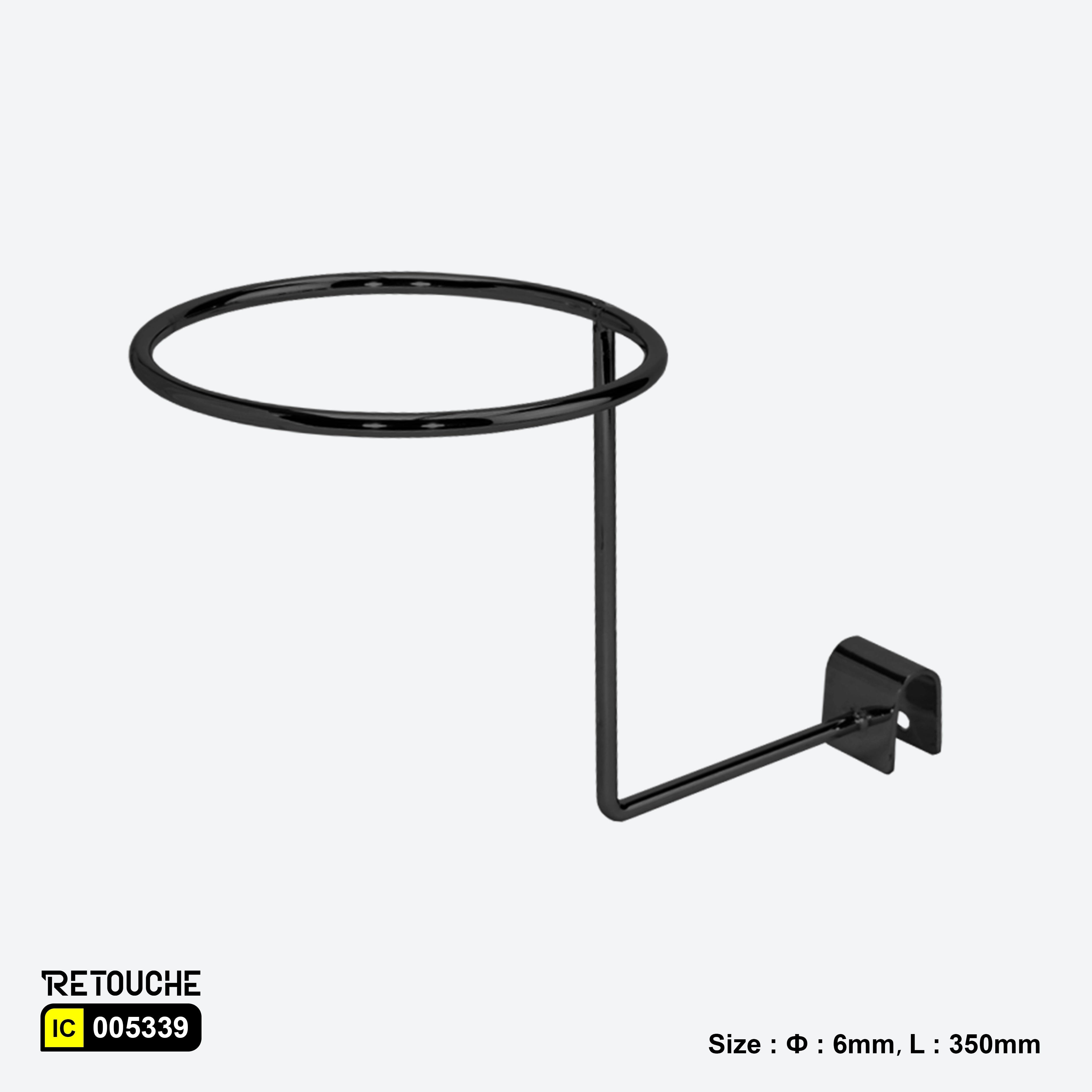 Hat Display Hook for Oval Crossbar, Metal