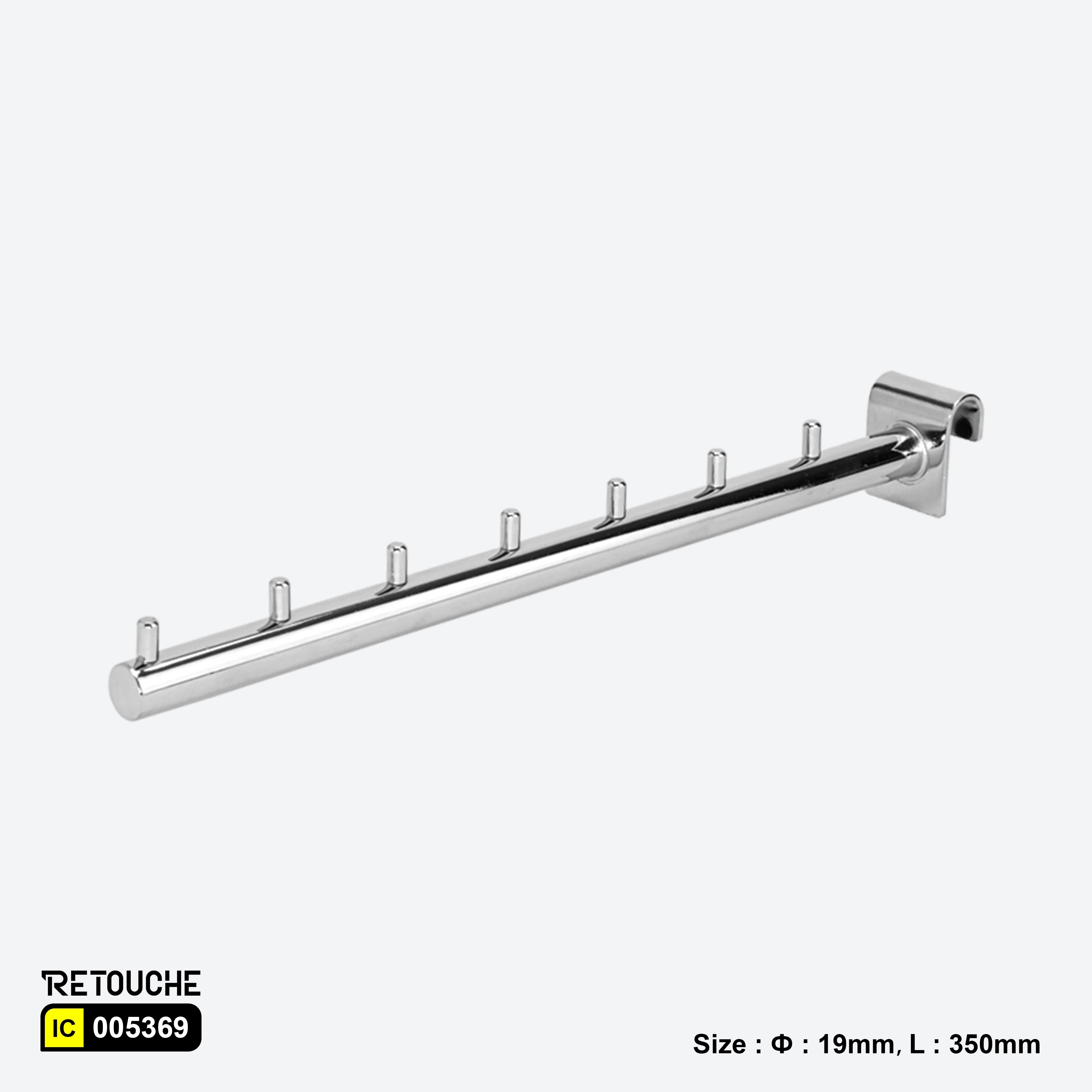 Display Hook for Oval Crossbar, with Pins, Metal