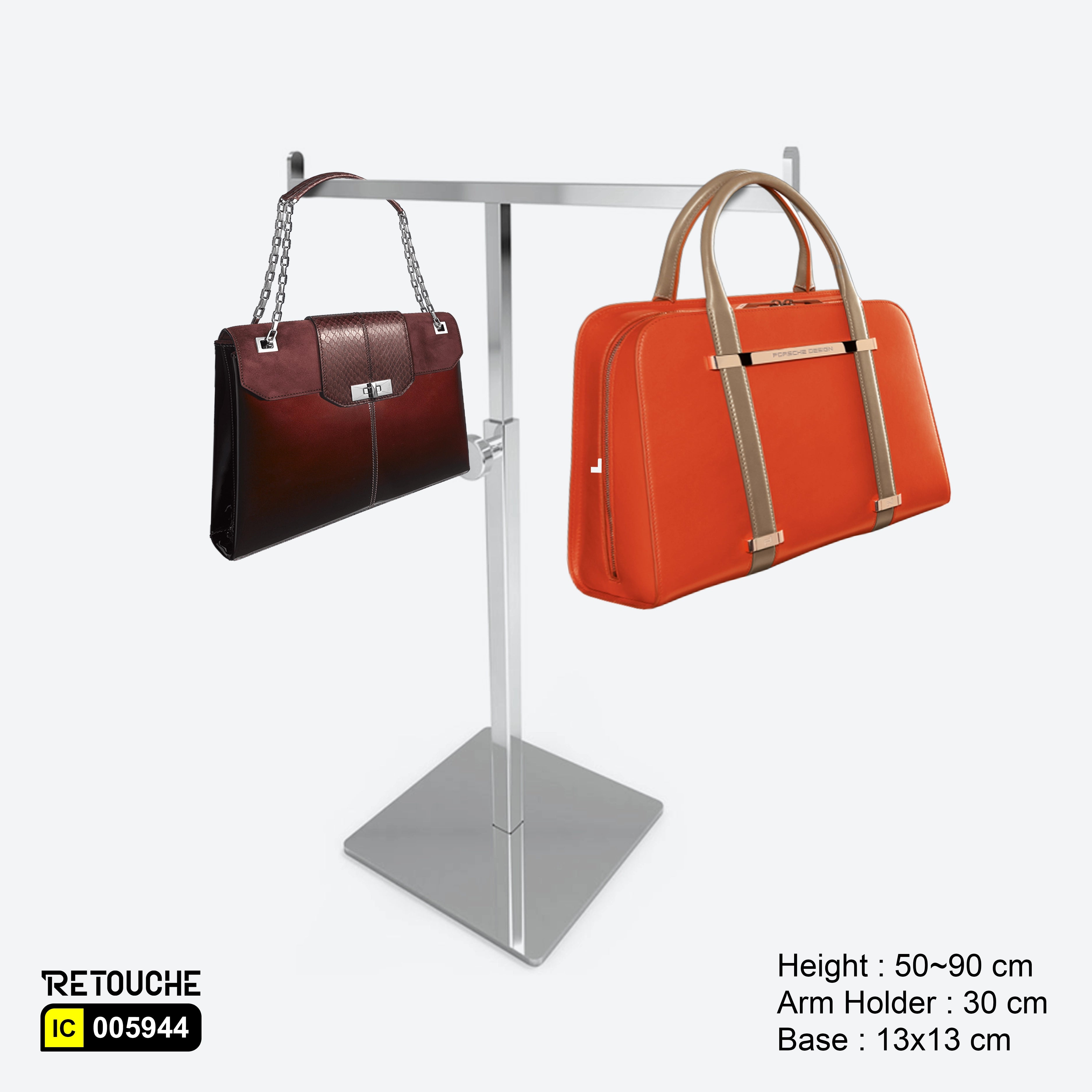 Display Stand, T-Shaped, Double Hook Holder, for Hand Bag & Necklace