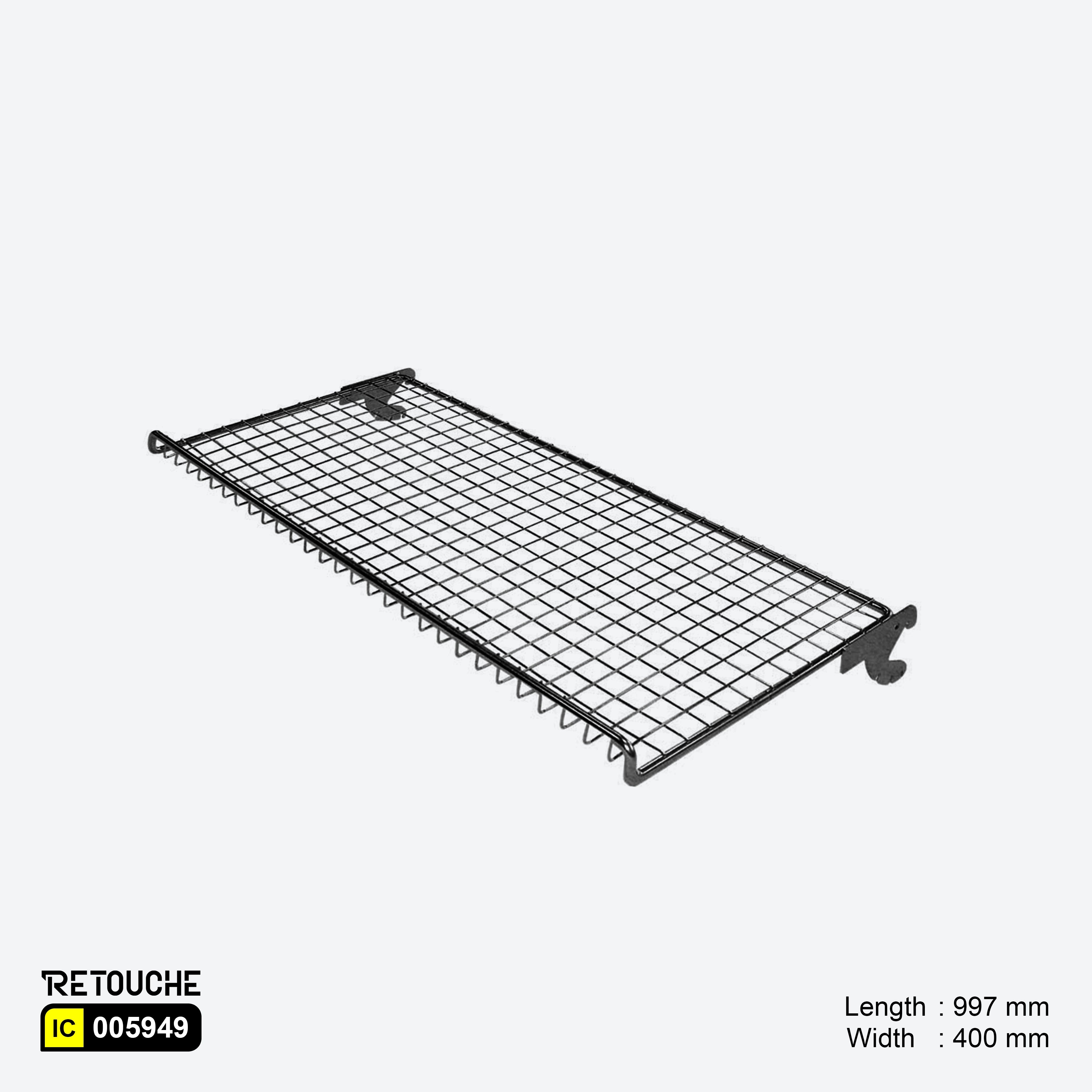 Wire Mesh Shelf for Slotted Upright System, Metal, Matte Black