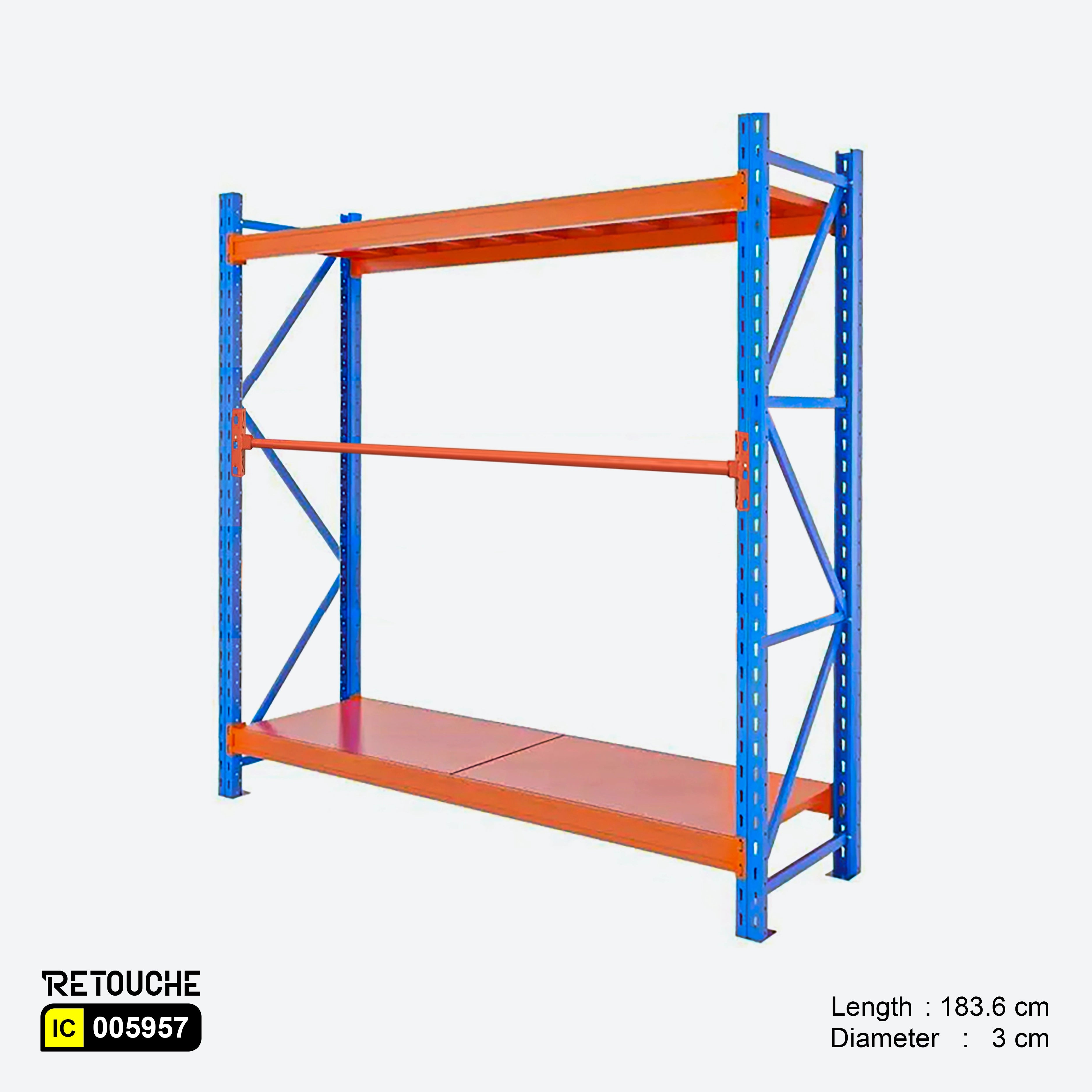 Hanging Rod for Storage Shelving Rack, Orange Color