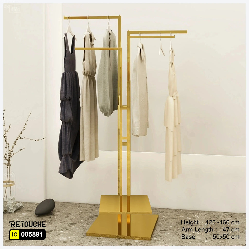 2 Way Textile Rack 2-Way Clothes Rack Stand with Straight Arms & Chrome Finish - Retouche ...