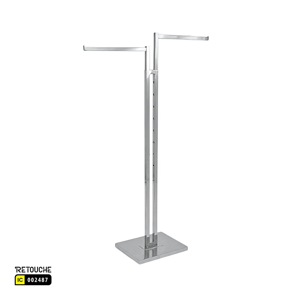 2 Rack Standee 2-Way Clothes Rack Stand with Straight Arms & Chrome Finish - Retouche ...