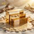 3 Gold Countertop Display Risers for Shoes | Handbags | Purses | Perfumes Retouche Hub General Trading L.L.C