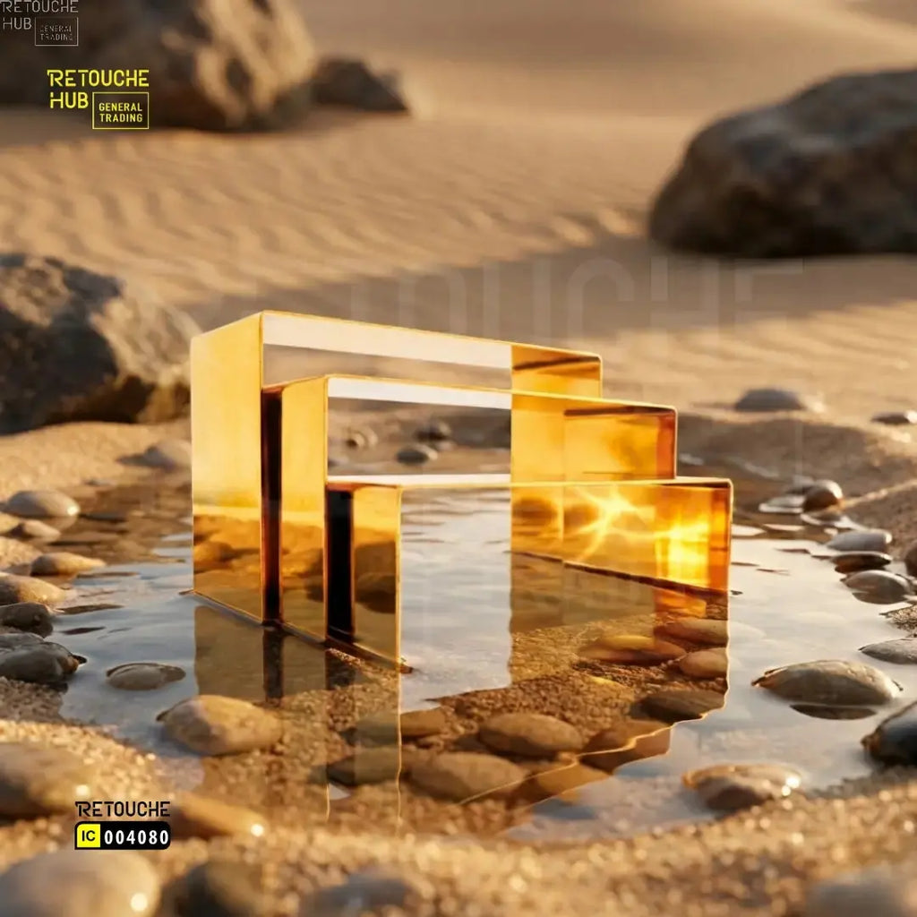 3 Gold Countertop Display Risers for Shoes | Handbags | Purses | Perfumes Retouche Hub General Trading L.L.C