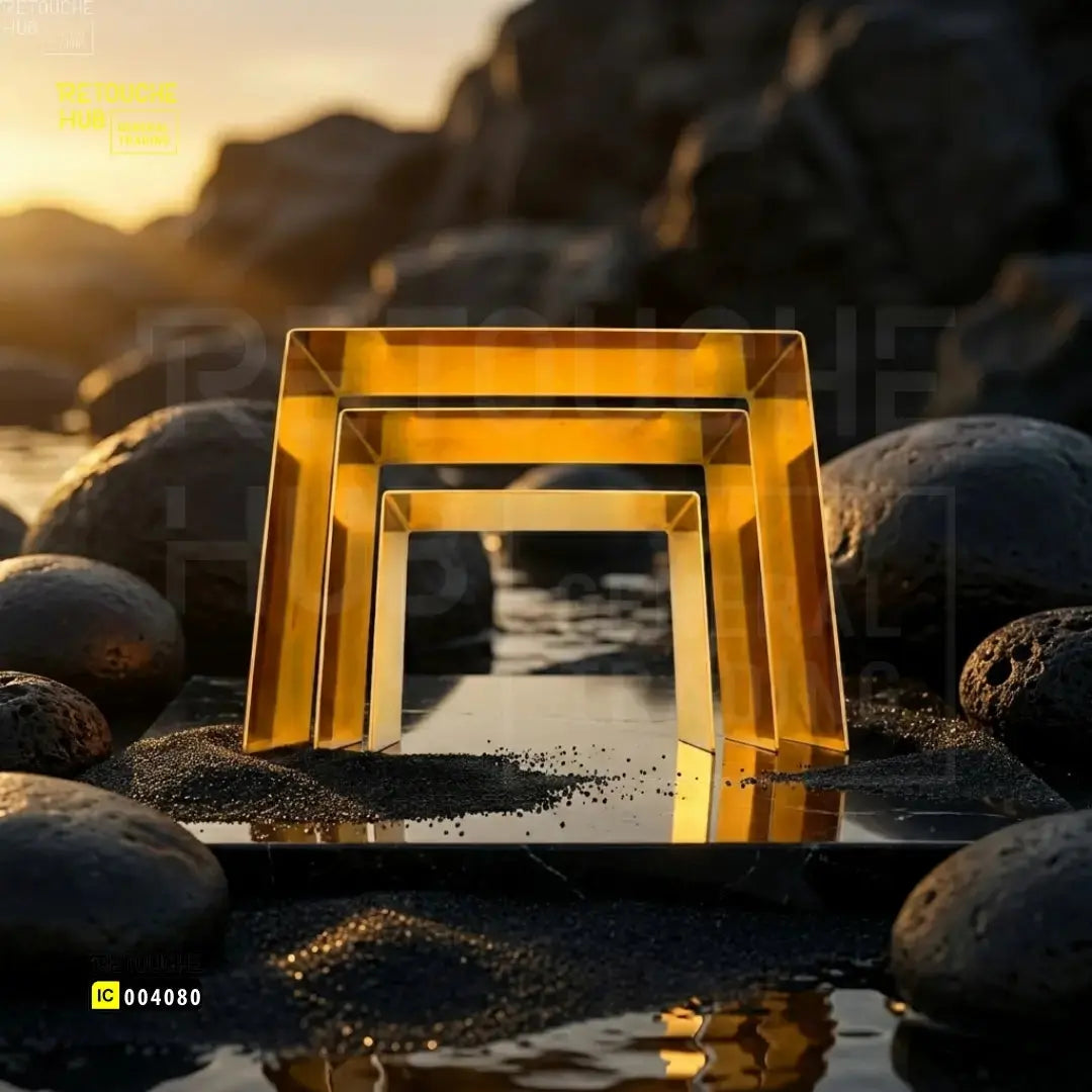 3 Gold Countertop Display Risers for Shoes | Handbags | Purses | Perfumes Retouche Hub General Trading L.L.C