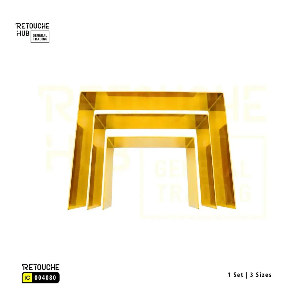 3 Gold Countertop Display Risers for Shoes | Handbags | Purses | Perfumes Retouche Hub General Trading L.L.C