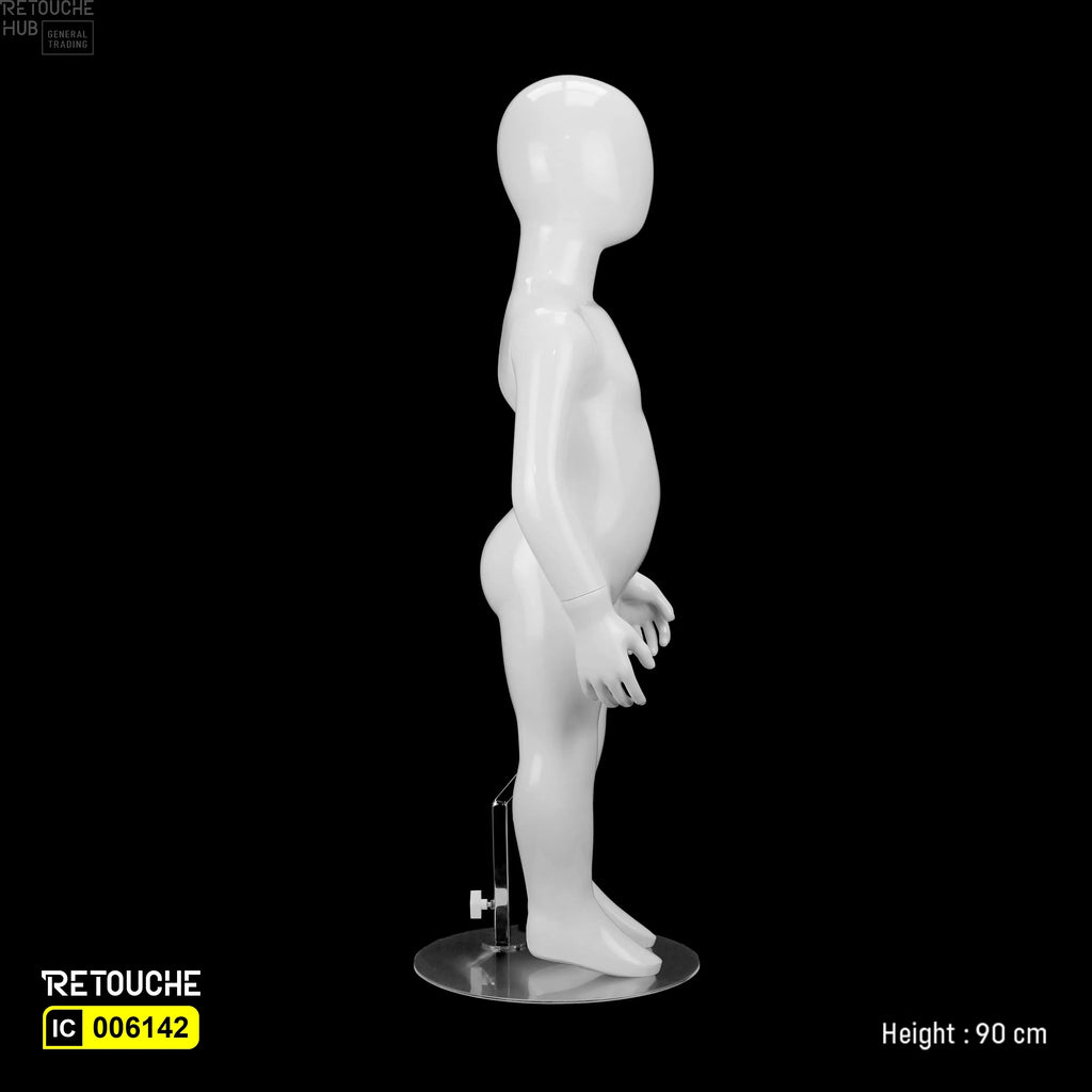 89 cm Egg-Face Toddler Mannequin - White Glossy Finish Children Mannequin