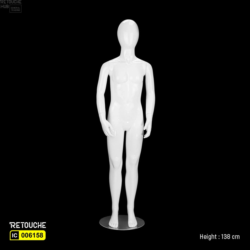 Children mannequin, Egg face mannequin, White glossy mannequin
Mannequin for 9–10 years old, Kids clothing display
Retail display mannequin, 138 cm tall mannequin, Lightweight children mannequin, Store-ready mannequin, Durable kids mannequin