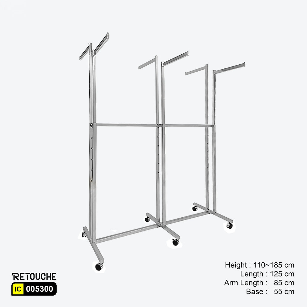 Chrome display stand, Display stand for products
Retail display stand, Modern display stand, Sturdy display stand, Chrome display rack, Exhibition display stand, Display stand for clothing, Chrome stand for accessories, Durable display stand