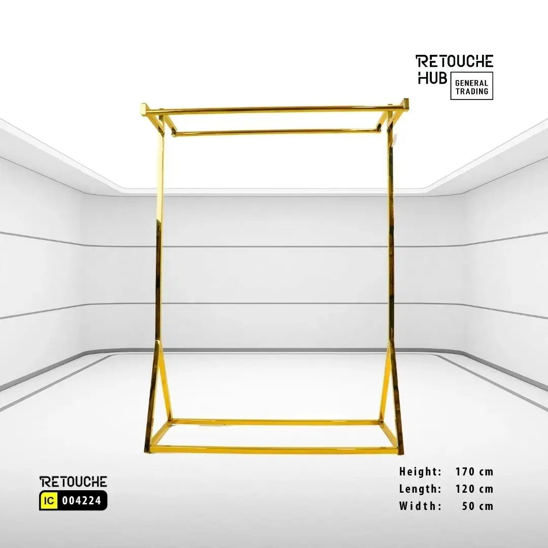 Clothes Hanging  Stand | Gold Metal | Modern & Durable Retouche Hub General Trading L.L.C