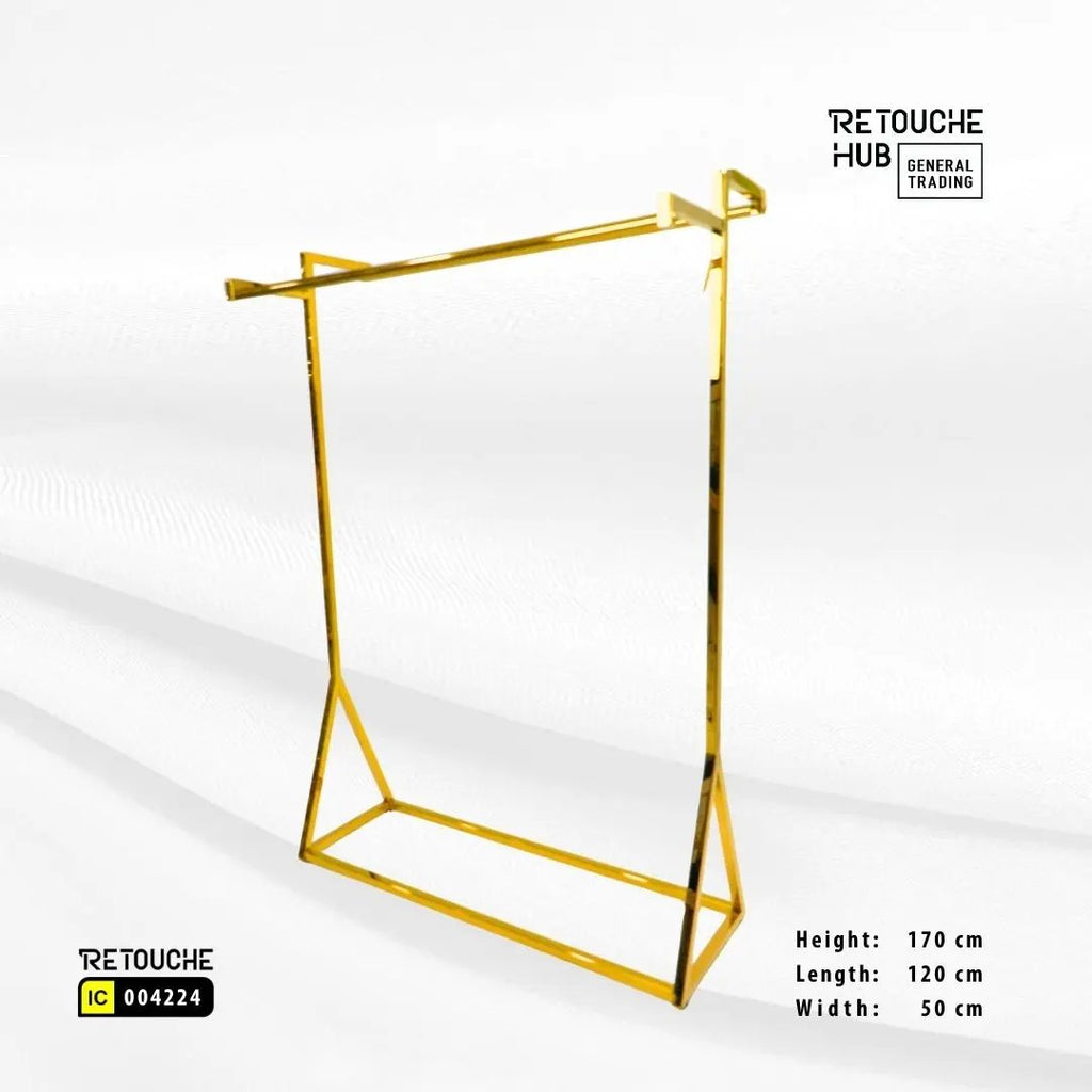 Clothes Hanging  Stand | Gold Metal | Modern & Durable Retouche Hub General Trading L.L.C