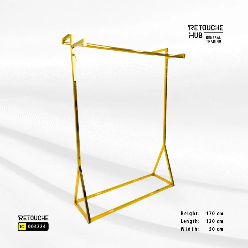 Clothes Hanging  Stand | Gold Metal | Modern & Durable Retouche Hub General Trading L.L.C