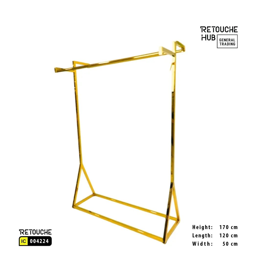Clothes Hanging  Stand | Gold Metal | Modern & Durable Retouche Hub General Trading L.L.C