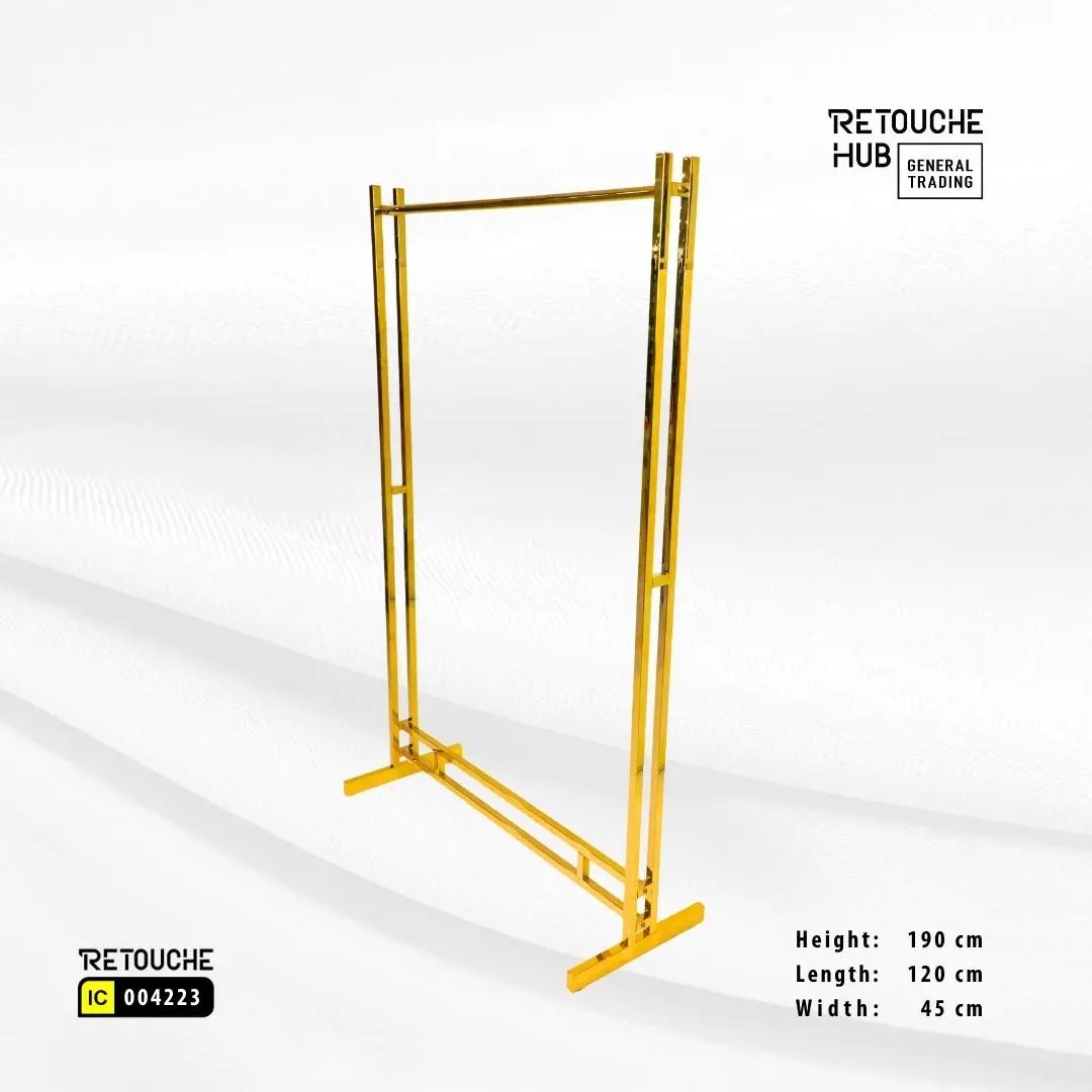 Clothes Hanging Stand | Gold Metal | Modern & Durable Retouche Hub General Trading L.L.C