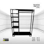 Clothes Stand | Gold Metal Stand With Hanging Bar With  Black Shelf | Modern & Durable Retouche Hub General Trading L.L.C