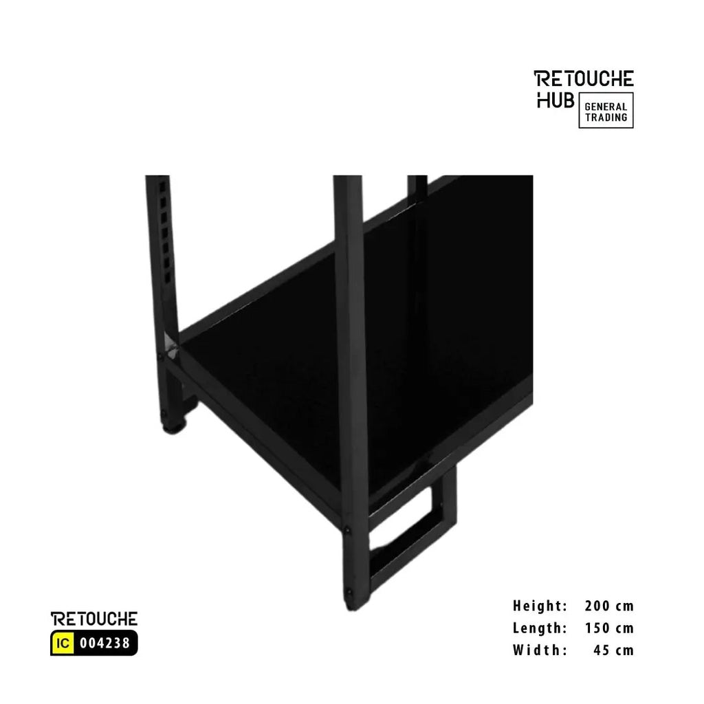 Clothes Stand | Gold Metal Stand With Hanging Bar With  Black Shelf | Modern & Durable Retouche Hub General Trading L.L.C