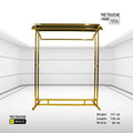 Clothes Stand | Gold Metal with Top Black Shelf | Modern & Durable Retouche Hub General Trading L.L.C
