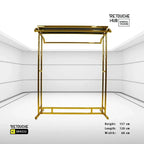 Clothes Stand | Gold Metal with Top Black Shelf | Modern & Durable Retouche Hub General Trading L.L.C