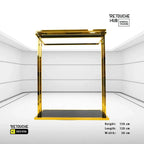 Clothes Stand | Gold Metal with Top Black Shelf | Modern & Durable Retouche Hub General Trading L.L.C