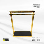 Clothes Stand | Gold Metal with Top Black Shelf | Modern & Durable Retouche Hub General Trading L.L.C