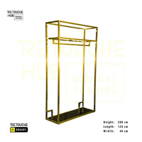 Clothes Stand | Metal with Black Shelf Retouche Hub General Trading L.L.C
