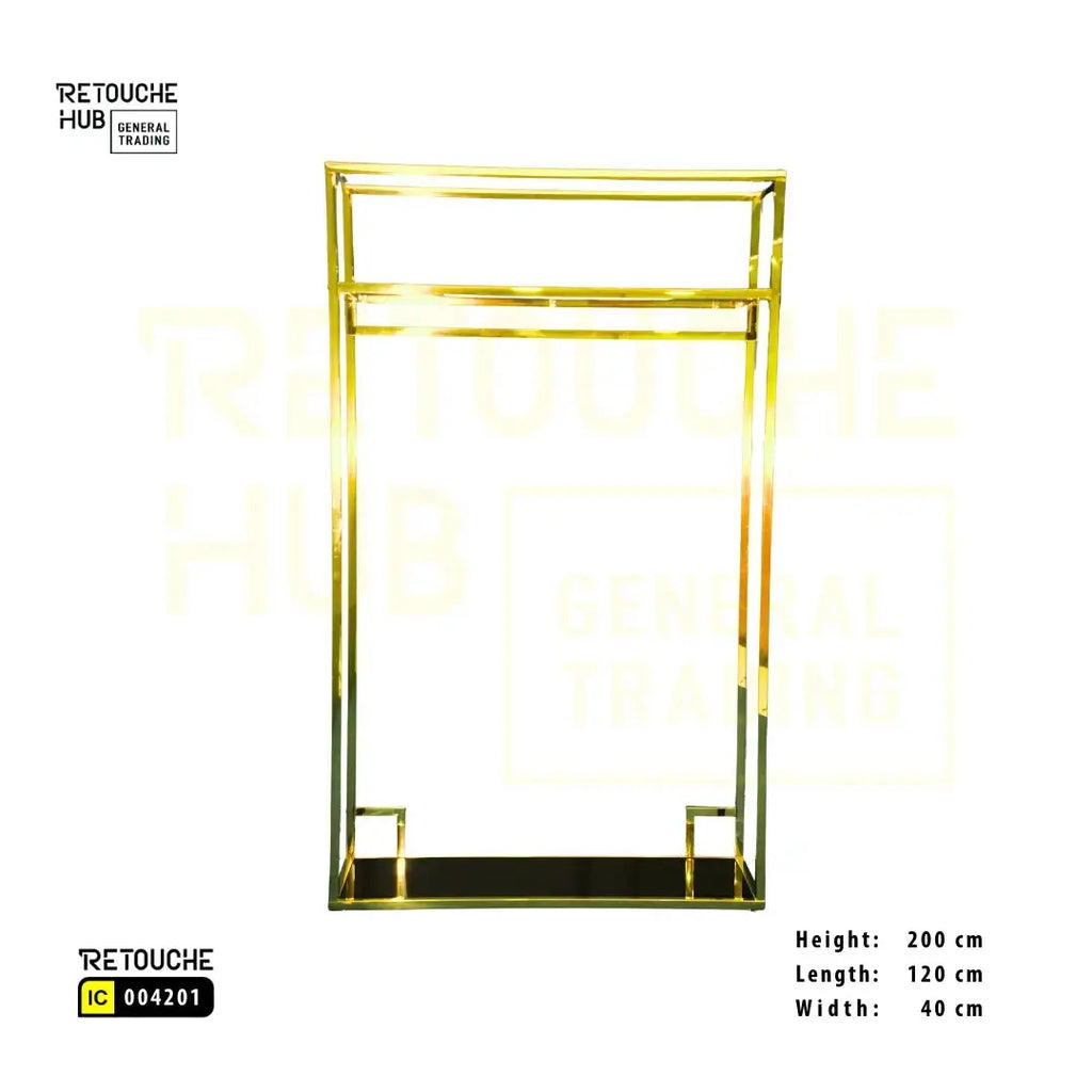 Clothes Stand | Metal with Black Shelf Retouche Hub General Trading L.L.C