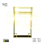 Clothes Stand | Metal with Black Shelf Retouche Hub General Trading L.L.C
